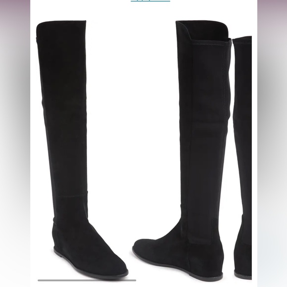 Stuart Weitzman Mainline Hidden Wedge Suede Knee Hugh Boots. Pre Loved Size 9.5 - Picture 1 of 7